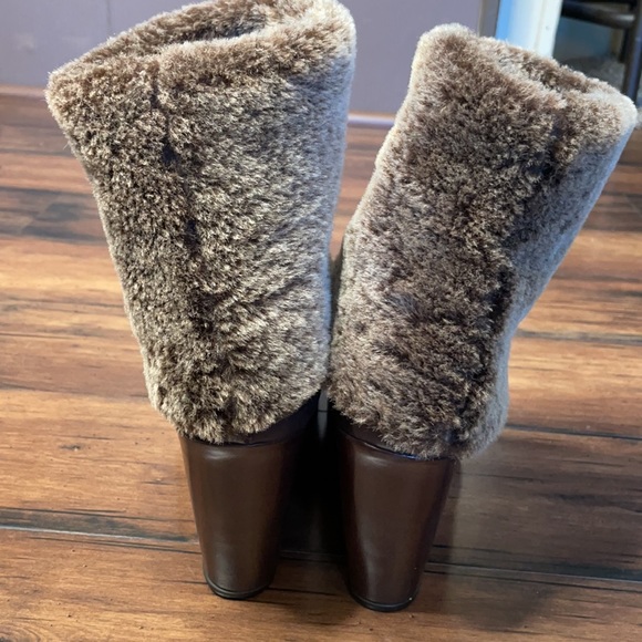 Stewart weitzman brown wedge faux fur boots - Picture 4 of 12